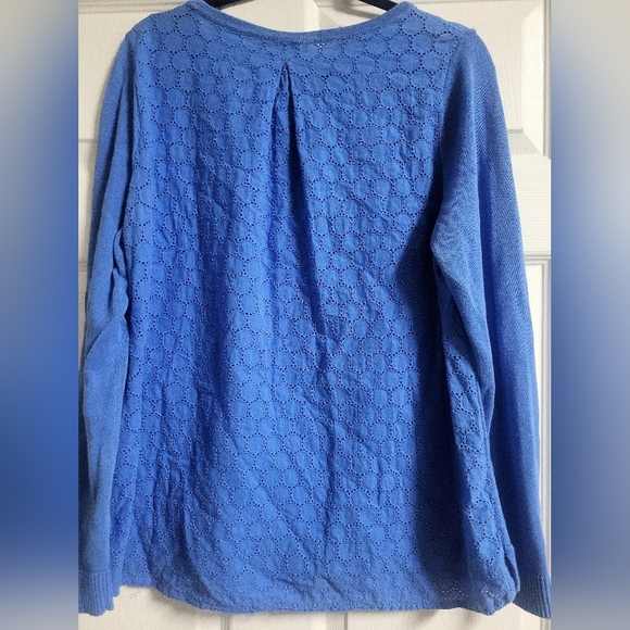 Tommy Hilfiger - Womens,Cornflower Blue Sweater with Eyelet Back - Size XL - Picture 4 of 5